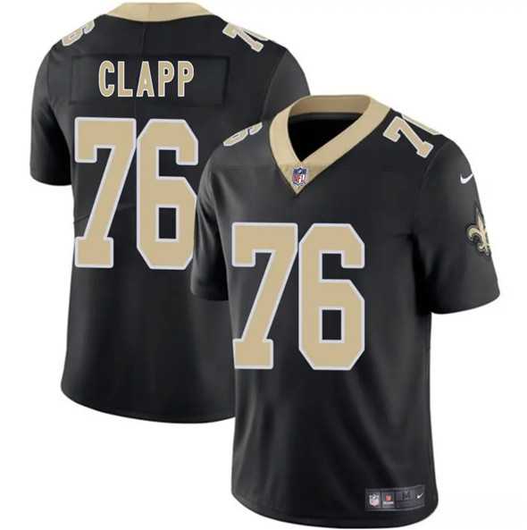 Men & Women & Youth New Orleans Saints #76 Will Clapp Black 2025 Vapor Limited Stitched Jersey